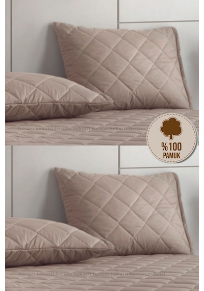 Formeya Alez Kahverengi %100 Pamuk Yastık Koruyucu Alez 4 Adet 50X70