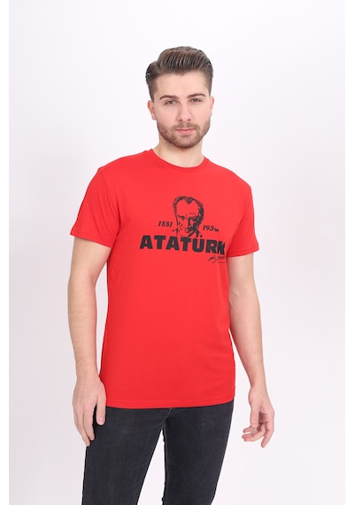 Toontoy Unisex Atatürk Baskılı Tişört Kırmızı