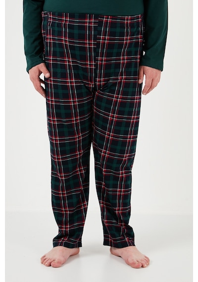 Buratti Pamuklu Regular Fit Büyük Beden Erkek Pijama Takımı 6572001B Yeşil