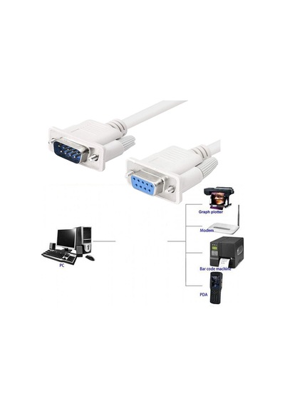 Rs232 Db9 Dişi Erkek Seri Com Kablo 9 Pin D/e Data Kablosu 2m
