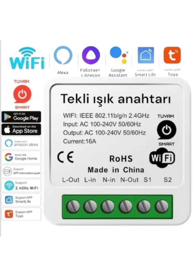 Tuya Destekli Akıllı Tekli Işık Anahtarı