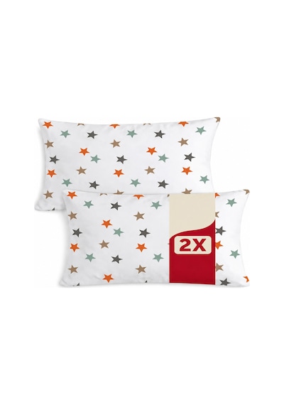 More Home Müslin Bebek Yastık Kılıfı 2 Adet 35x45 Yıldız Desenli Çok Renkli