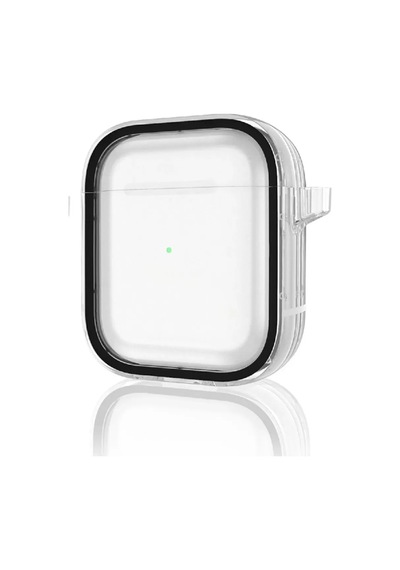 Movenchy Apple Airpods Uyumlu 4 4.nesil Shiny Şeffaf Kılıf - Siyah Çok Renkli
