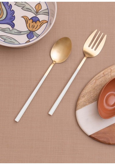 The Mia Bianco Salata Servis Takımı Gold 2 Parça Ckb0247 Gold