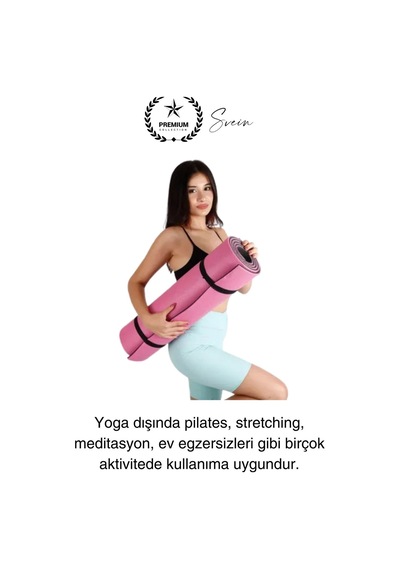 Premium 180 Cm Çift Taraflı Kaymaz Yoga Meditasyon Minderi Taşıma Askılı Rahat Su Geçirmez Mat Diğer Çok Renkli