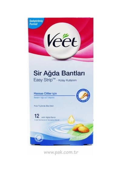 Veet Hassas Ciltler için Sir Ağda Bandı 12'li