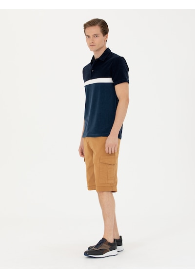 Cacharel Camel Slim Fit Jean Bermuda Şort Kahverengi