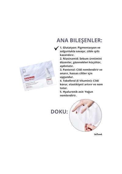 Medipeel Glutathione Toning Tox Mask 25 Ml 5 Adet Beyazlatıcı Tonik Yüz Maskesi