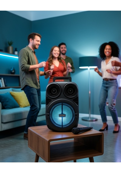 Bluetooth Taşınabilir Karaoke Hoparlör 6.5 İnç Rgb Işıklı Uczzzbt612speaker