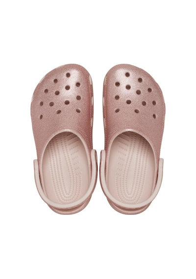 Crocs Classic Glitter Clog Bayan Terlik - Kuvars Koyu Bej