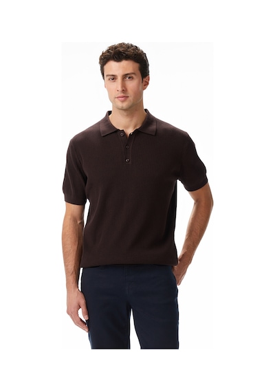 Nautica Erkek Kahverengi Regular Fit Kısa Kollu Triko Düz S55110t Kahverengi