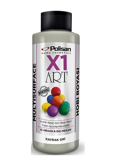 Polisan X1 Art Multisurface Hobi Boyası Kayrak Gri 120 ML