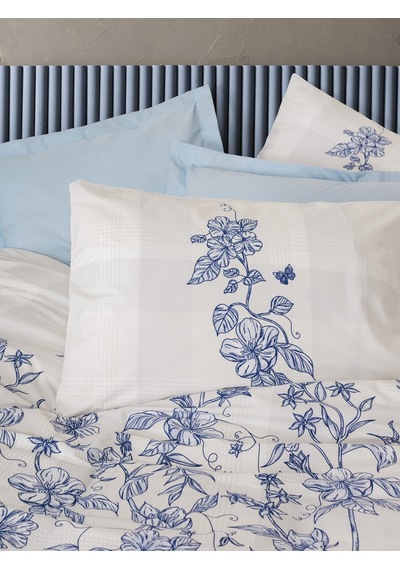 Cotton Box Tek Kişilik Nevresim Takımı Linora Mavi Mavi