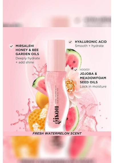 Gisou Honey Infused Nemlendirici Ve Işıltılı Dudak Bakım Yağı Watermelon Sugar 8ml