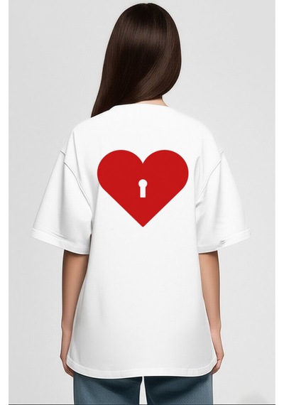 Nevermind Unisex Çift Erkek Kadın Tişört 2li Set Takım The Key To Baskılı Sevgili Kombini Beyaz