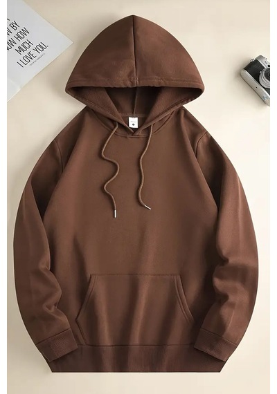 Uyguntarz Starry Sky Baskılı Unisex Oversize Sweatshirt Kahverengi