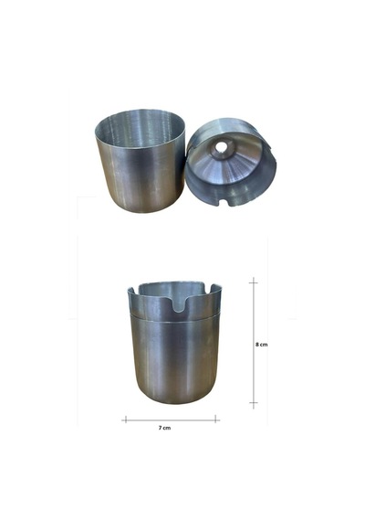 Yuvarlak Model Paslanmaz Çelik Kokusuz Küllük 8cm