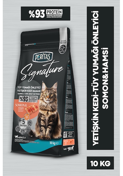 Peritas Signature Somonlu Tüy Yumağı Önleyici Yetişkin Kedi Maması 10 KG