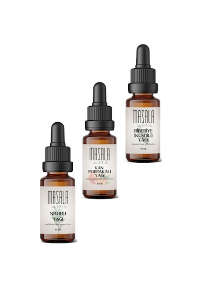 Masala Kan Portakalı Yağı + Biberiye Kuşdili + Niaouli Yağı 3 x 10 ML