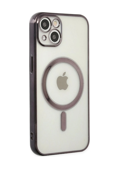 Cosmotex Newface Apple, Uyumlu iPhone 14 Plus Kılıf Magneticsafe Lazer Silikon - Siyah