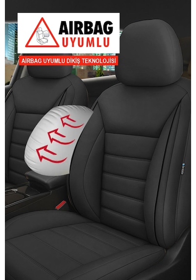 Jet Deri Oto Koltuk Kılıfı- Toyota Corolla-auris-yaris İle Uyumlu Siyah