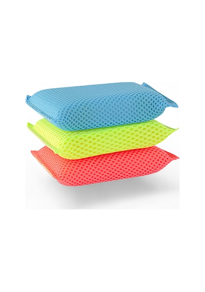 Grimorlife 6 Adet Mikrofiber Lifli Bulaşık Süngeri Dayanıklı Ve Hijyenik Temizlik Süngeri Seti