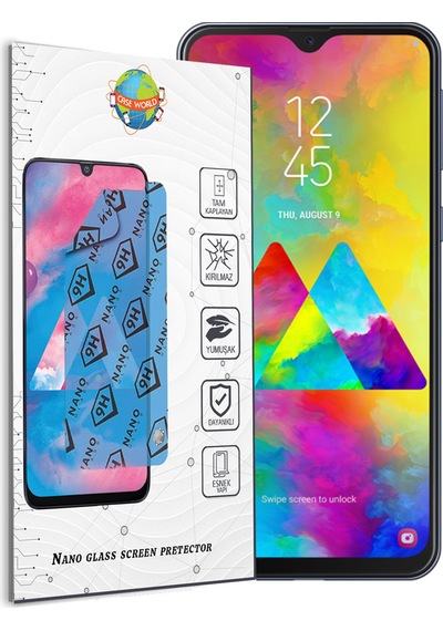 Samsung Galaxy Uyumlu M20 Nano Ekran Koruyucu Kırılmaz Esnek Cam