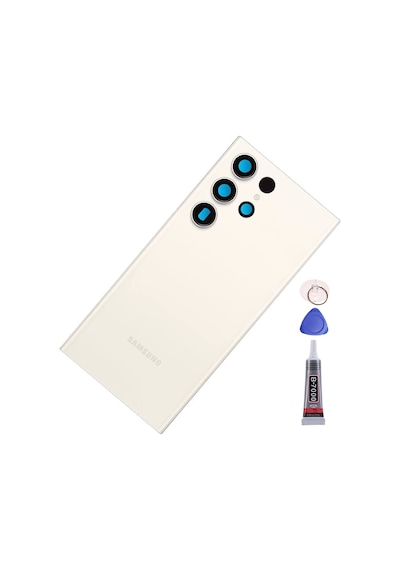Samsung S23 Ultra Gold Uyumlu Arka Kapak Batarya Kapağı Pil Kapağı Yapışkan Ve Sökme Aparatıyla Beraber Full Set Gold