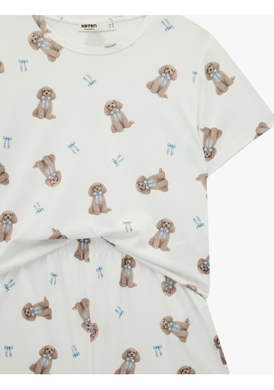 Koton Köpek Baskılı Rahat Kesim Köpek Baskılı Şortlu Pijama Takımı Bej Desenli 6slk40122mk Ekru Koton Köpek Baskılı Rahat Kesim Köpek Baskılı Şortlu Pijama Takımı Bej Desenli 6slk40122mk Ekru