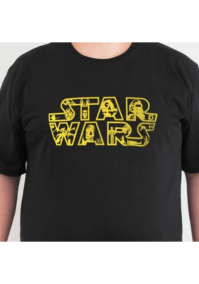 Bant Giyim - Star Wars 4xl Büyük Beden Erkek Tişört Siyah