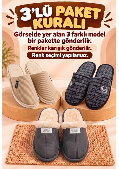 Stwenn 3 Lü Avantajlı Paket Kışlık Peluş Desenli Sessiz Ortopedik Taban Çeyiz Misafir Ev Terliği Set Mario-çnk-ucc Stwenn 3 Lü Avantajlı Paket Kışlık Peluş Desenli Sessiz Ortopedik Taban Çeyiz Misafir Ev Terliği Set Mario-çnk-ucc