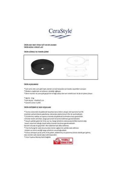 Mat Siyah Suit 40 Cm Seramik Lavabo İle Şık Görünüm 508 Yeşil
