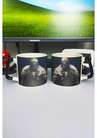 Dark Souls Baskılı Seramik Lüks Kupa 1 Adet Özel Siyah Kulp Dalga Kulp V2d Çok Renkli