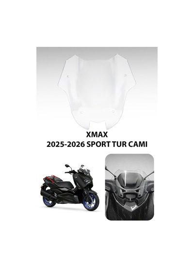Yamaha Xmax Uyumlu Sport Tur Camı 2025-2026 Şeffaf