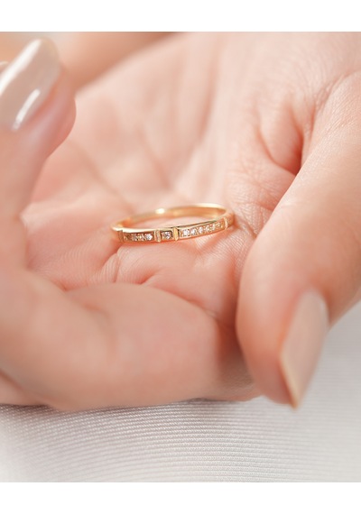 Debora Jewelry 14 Ayar Altın Yarım Tur Yüzük