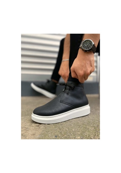 DMR Elegance Jy207 Oslo Bağcıklı Ortopedik Taban Cilt Erkek Spor Bot Cbt Siyah