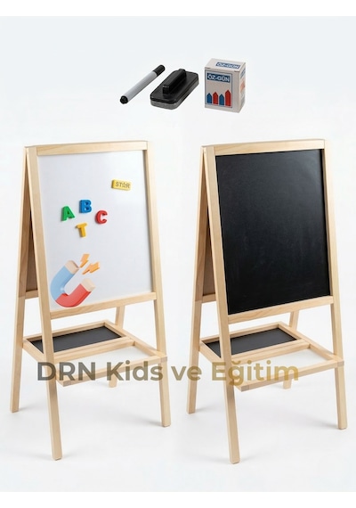 Drnkidsveeğitim Çift Taraflı Manyetik Özellikli Ahşap Yazı Tahtası15 Renkli Tebeşir,silgi,kalem Hediye Kurulum Gerektirmez Ahşap Drnkidsveeğitim Çift Taraflı Manyetik Özellikli Ahşap Yazı Tahtası15 Renkli Tebeşir,silgi,kalem Hediye Kurulum Gerektirmez Ahşap