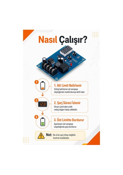 Hcw-m632 Akıllı Şarj Kontrol Devresi 12v 24v Jel Akü Lityum Batarya Uyumlu