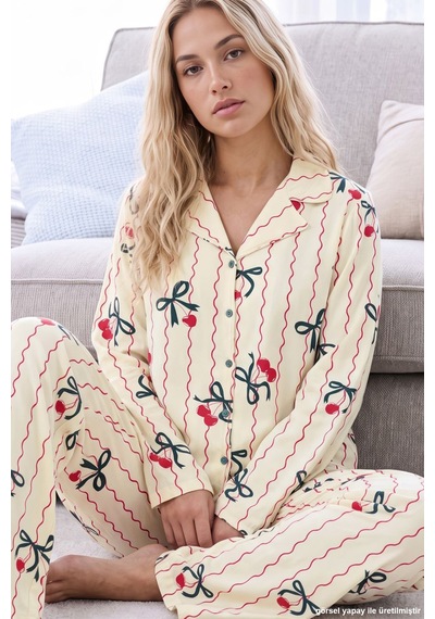 Siyah İnci Sarı Fiyonk Desenli Termal Kumaşlı Ultra Soft Yumuşak Düğmeli Örme Pijama Takımı 26226125 Siyah İnci Sarı Fiyonk Desenli Termal Kumaşlı Ultra Soft Yumuşak Düğmeli Örme Pijama Takımı 26226125