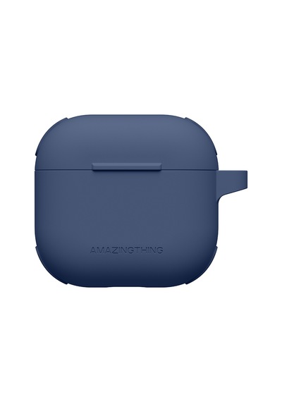 Apple Uyumlu AirPods 4 Kılıf Amazingthing Airbag Köşe Tasarımlı Omni Serisi Silikon Kılıf Lacivert
