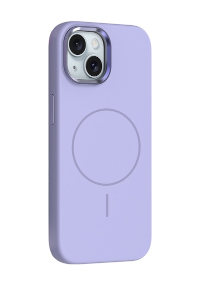 Apple Uyumlu iPhone 14 Kılıf M-safe Şarj Özellikli Metal Kamera Çerçeveli Zore Edi Silikon Kapak Lila