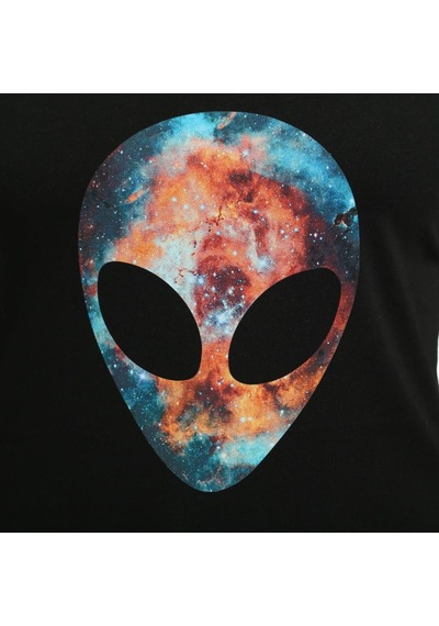 Bant Giyim - Alien Cosmos Siyah Kadın T-Shirt Tişört