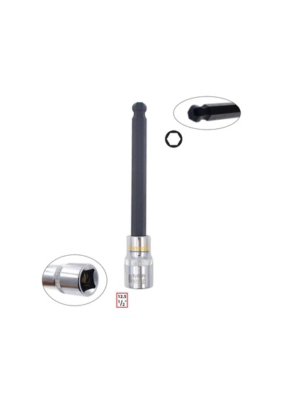 Ceta Form 1/2 6 Mm Ekstra Uzun Tip Topbaşlı Allen Uçlu Lokma C28s-hb06xl