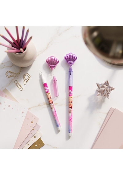 Bakgelal Lisanslı Barbie Extra Deniz Kabuğu Figürlü Kurşun Kalem Dekoratif Başlıklı Okul Kırtasiye - 9044127363908 Açık Pembe