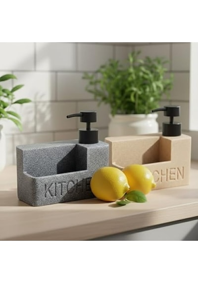 Mermer Desenli Polyresin Sıvı Sabunluk Entegre Sünger Bölmeli Modern, Şık Ve Dayanıklı Mutfak Organizeri Antrasit 000 Açık Krem Mermer Desenli Polyresin Sıvı Sabunluk Entegre Sünger Bölmeli Modern, Şık Ve Dayanıklı Mutfak Organizeri Antrasit 000 Açık Krem