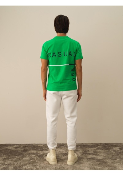 Xint Yeşil Regular Fit Bisiklet Yaka Pamuk Tişört 502058