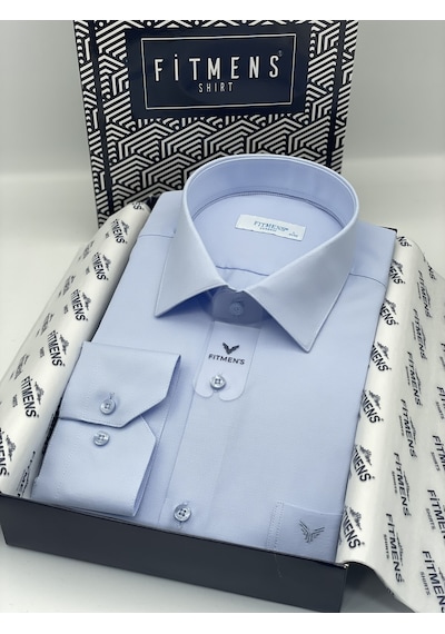Klasik Uzun Kol Oxford Hediye Kutulu Kolay Ütülenebilir Erkek Gömlek Fs-001254 - Açık Mavi-1399 Açık Mavi