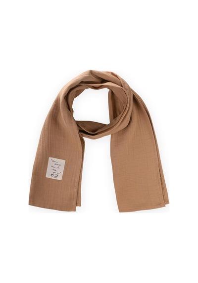 Cigit Organik Müslin Çocuk Fular 25x140 Cm Camel Camel