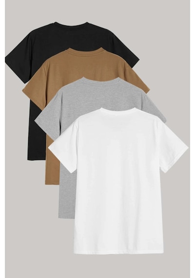 Unisex Basic Model 4'lu Tshirt Beyaz