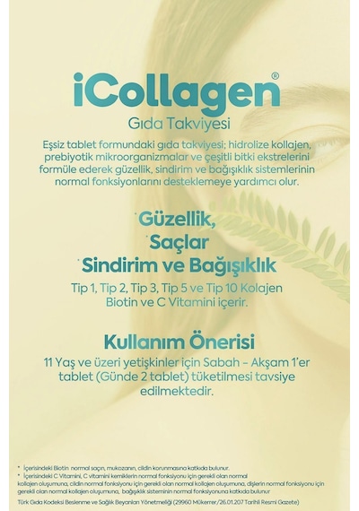 iCollagen Kolajen ve Probiyotik Takviye Edici Gıda 60 Tablet